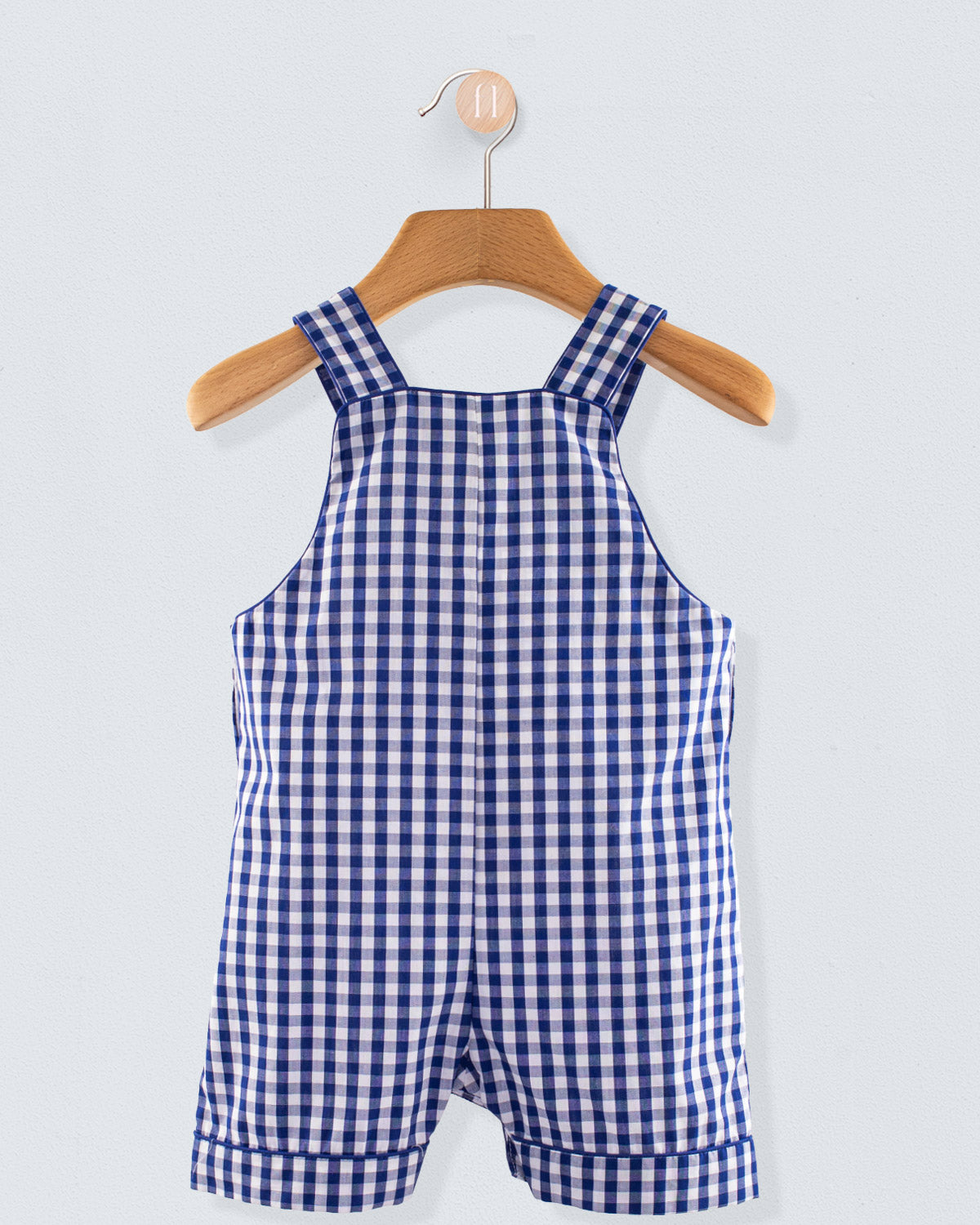 Starboard Navy Large Gingham Shortall - Romper