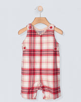 Kennedy Italian Red Plaid Flannel Romper