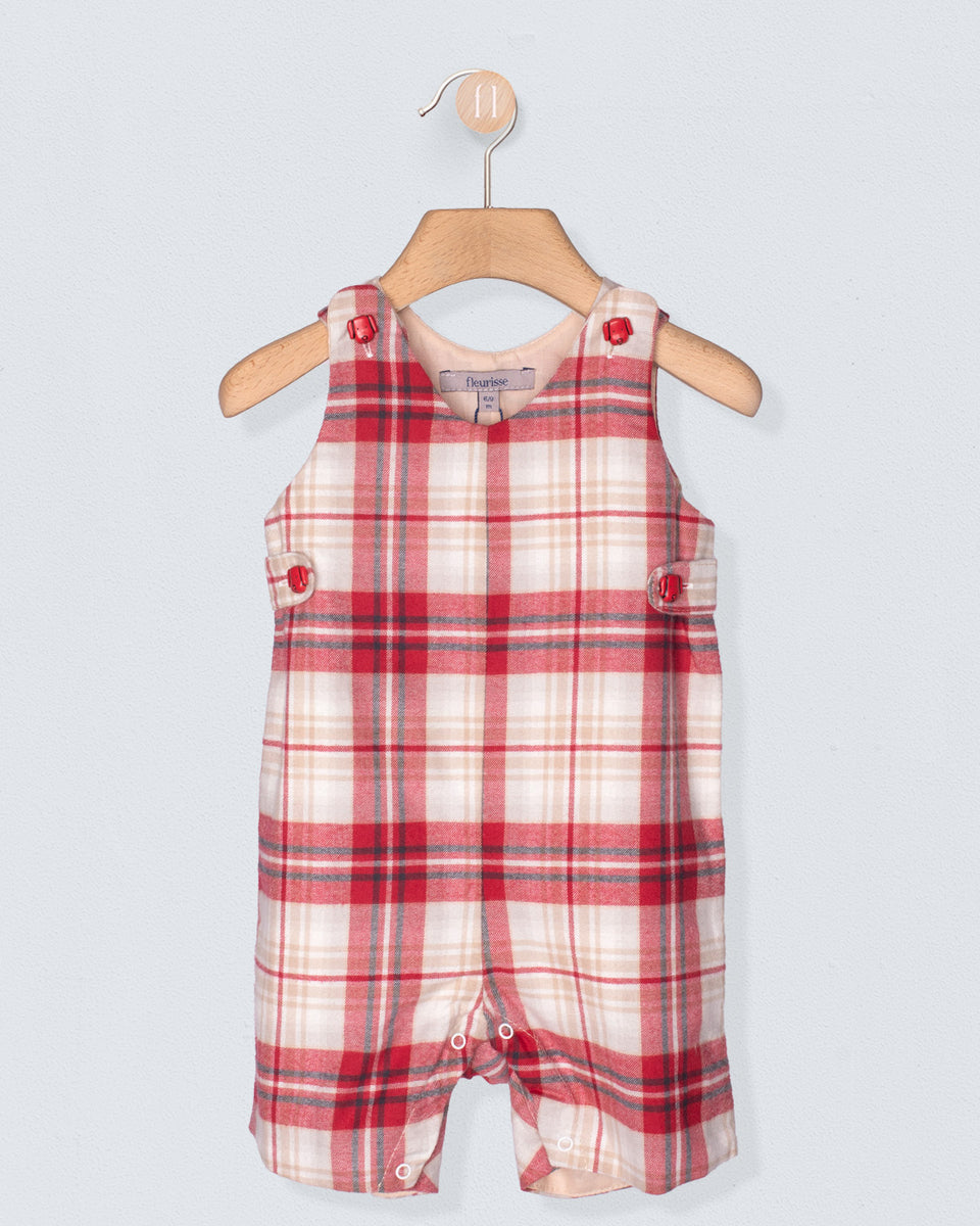 Kennedy Italian Red Plaid Flannel Romper