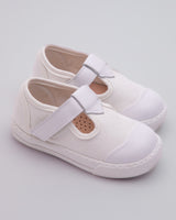 Kennedy White Canvas Sneaker With White Sole