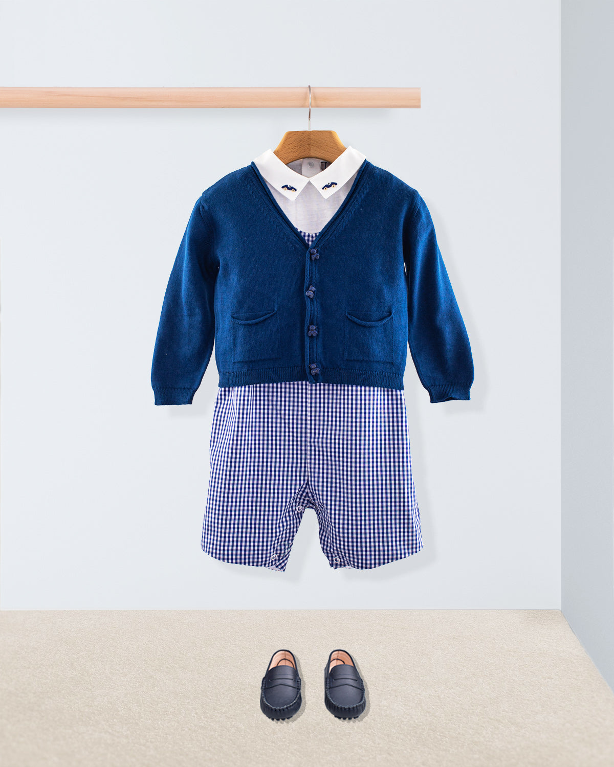 Kennedy Small Navy Gingham Romper