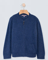 Knightsbridge Denim Blue Cashmere Zipper Sweater