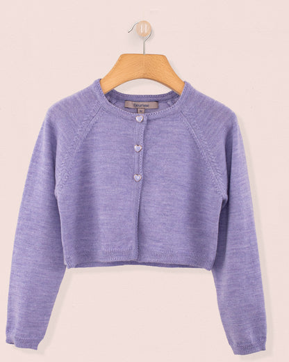 Serena Lavender Wool Bolero - Cardigan