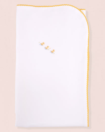 Pima Embroidered Ducks Receiving Blanket - Blanket