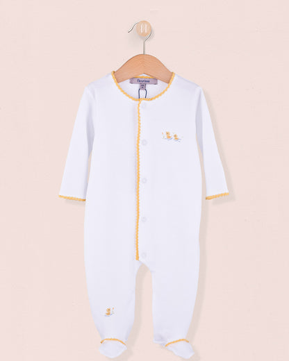 Pima Embroidered Ducks Stretchie - Stretchie