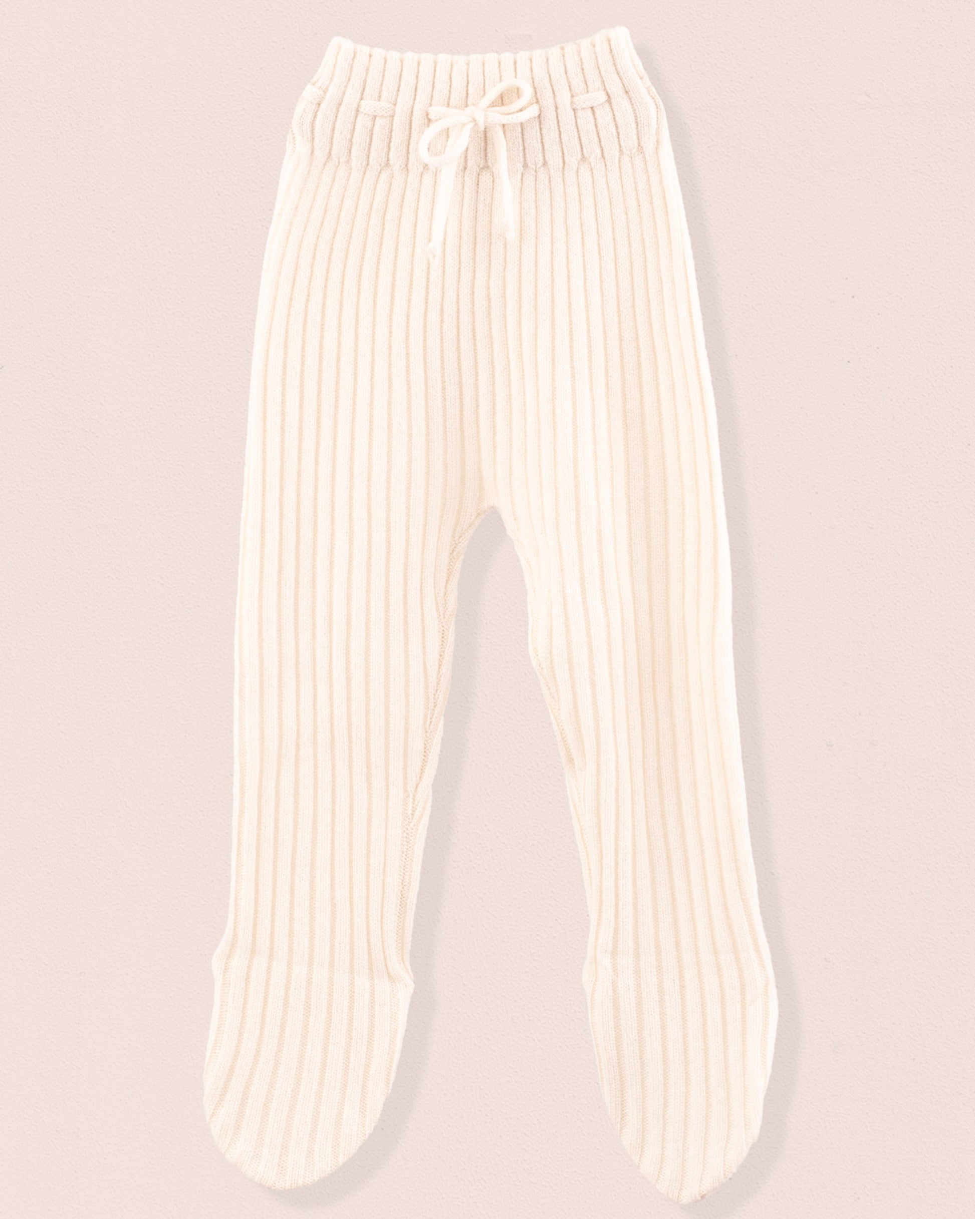 Cashmere Ribbed Cream Footed Legging - Legging