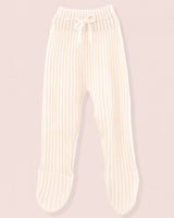 Cashmere Ribbed Cream Footed Legging