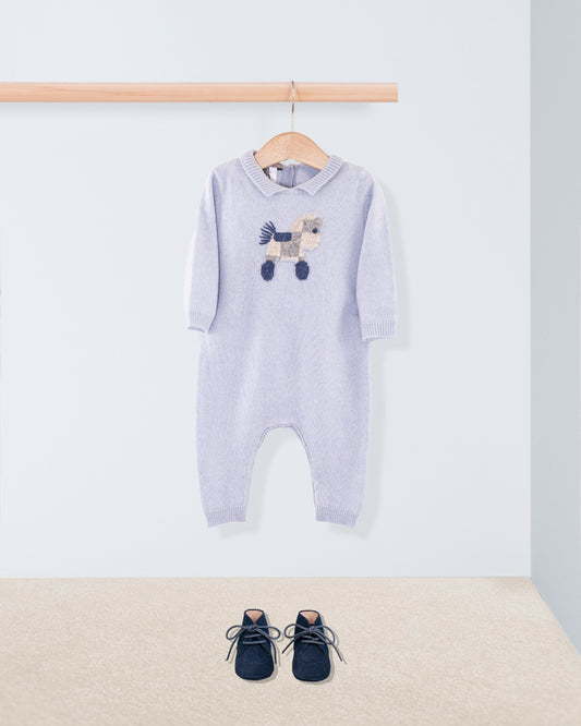 Logan Light Blue Cashmere Romper - Romper