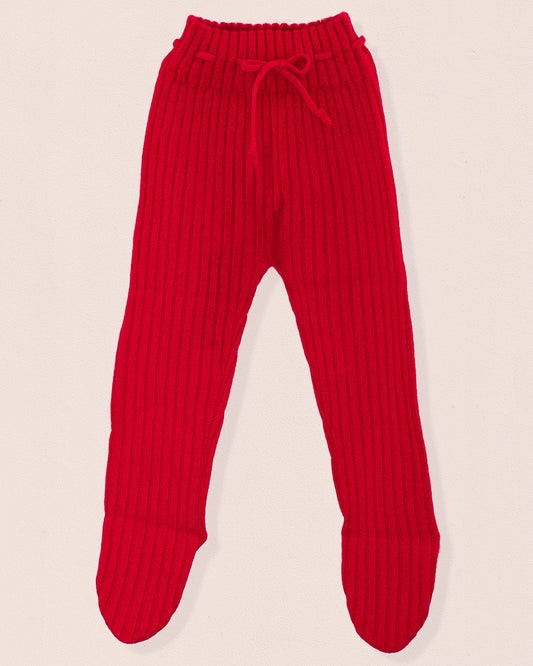 Cashmere Ribbed Red Footed Legging - Legging