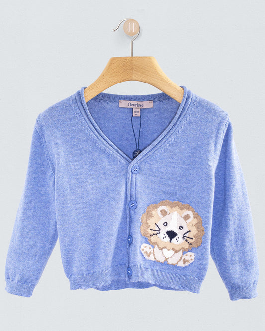 Léon Jean Blue Cotton Cardigan - Sweater