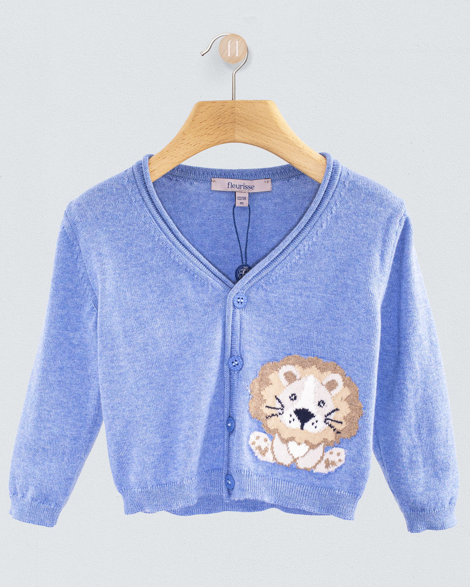 Léon Jean Blue Cotton Cardigan