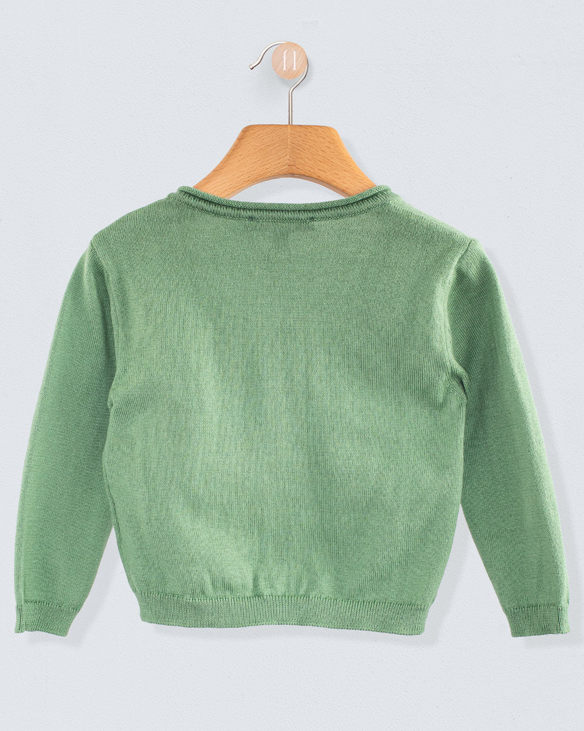 Léon Sage Green Cotton Cardigan - Sweater