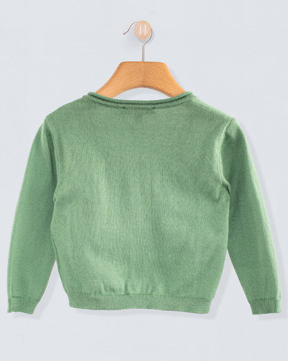 Léon Sage Green Cotton Cardigan - Sweater