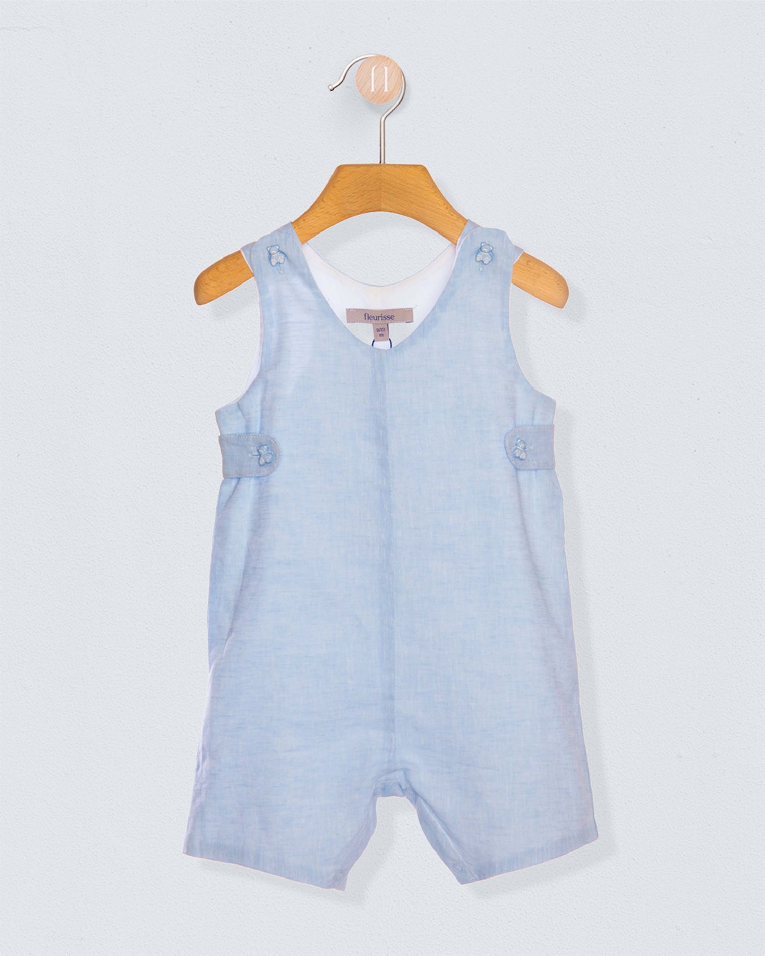 Kennedy Light Blue Italian Linen Romper