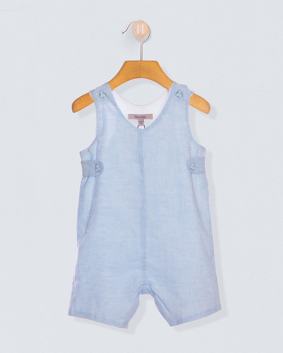 Kennedy Light Blue Italian Linen Romper