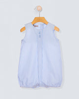 William Light Blue Thin Stripe Romper