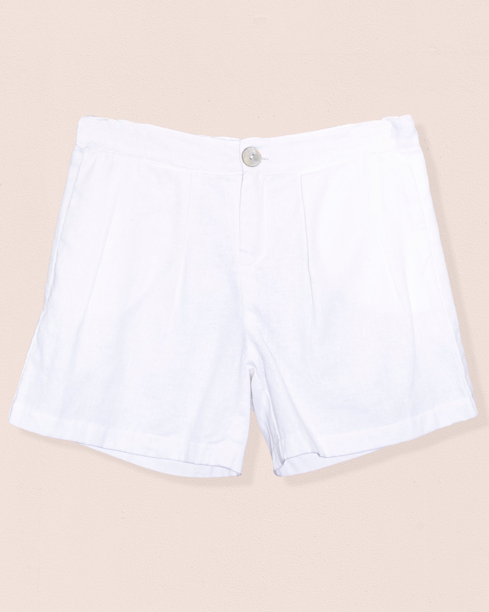 Elie Italian White Linen Shorts - pant