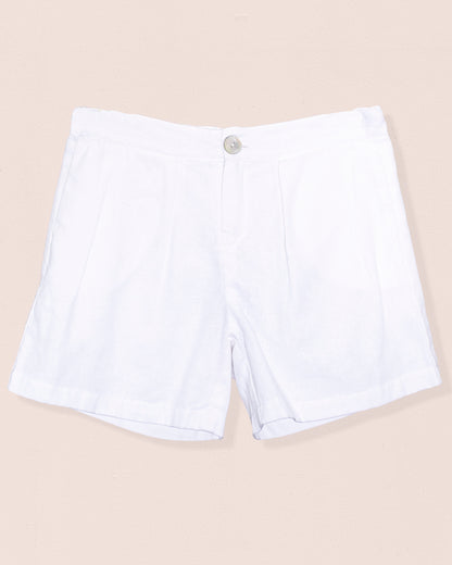 Elie Italian White Linen Shorts - pant