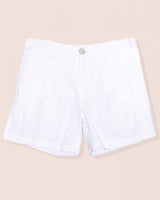 Elie Italian White Linen Shorts
