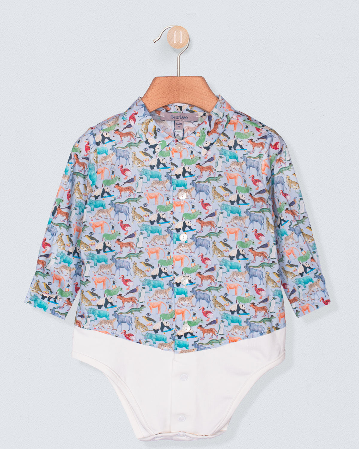 Louis Liberty Animals Blue Queue Onesie Shirt