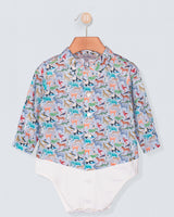 Louis Liberty Animals Blue Queue Onesie Shirt