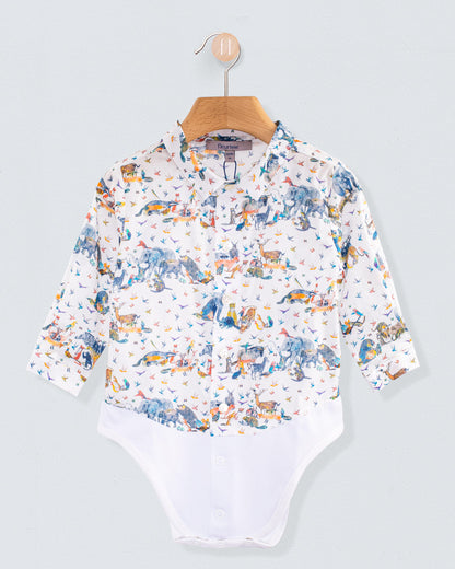 Louis Organic Liberty Jungle Blue Onesie Shirt - Shirt