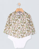 Louis Organic Liberty Hunter Dinosaur Onesie Shirt