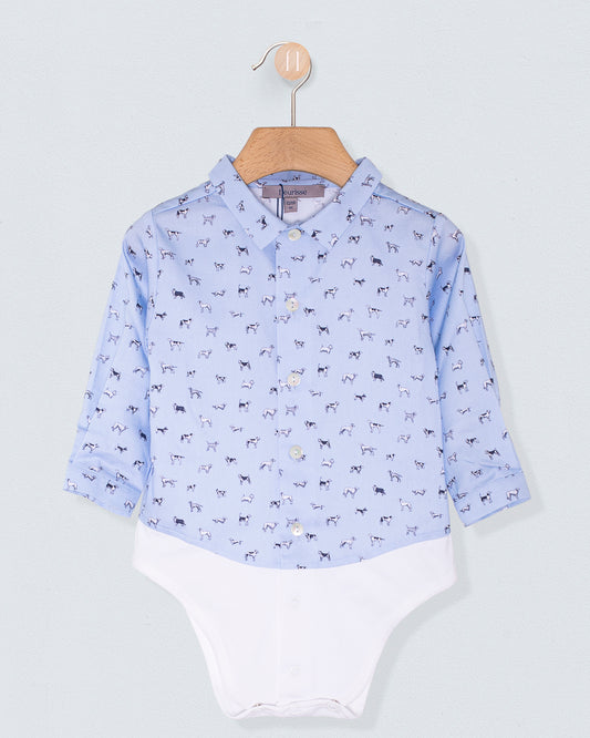 Louis Liberty Man's Best Friend Blue Onesie Shirt - Shirt