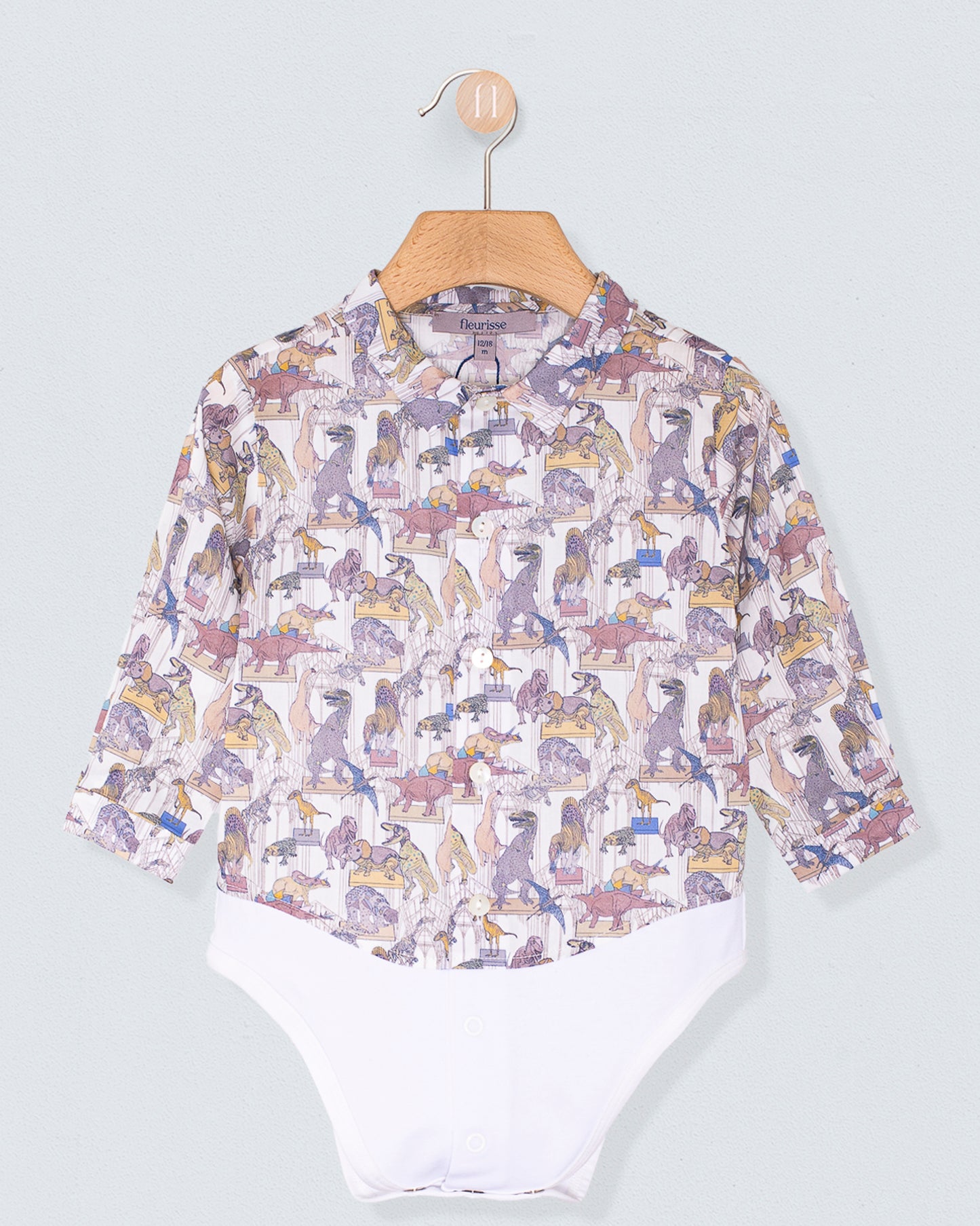 Louis Organic Liberty Slate Dinosaur Onesie Shirt - Shirt