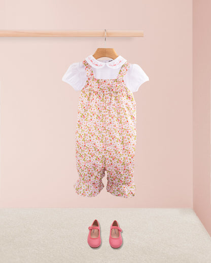 Charm Liberty Strawberry Field Pink Overall - Romper