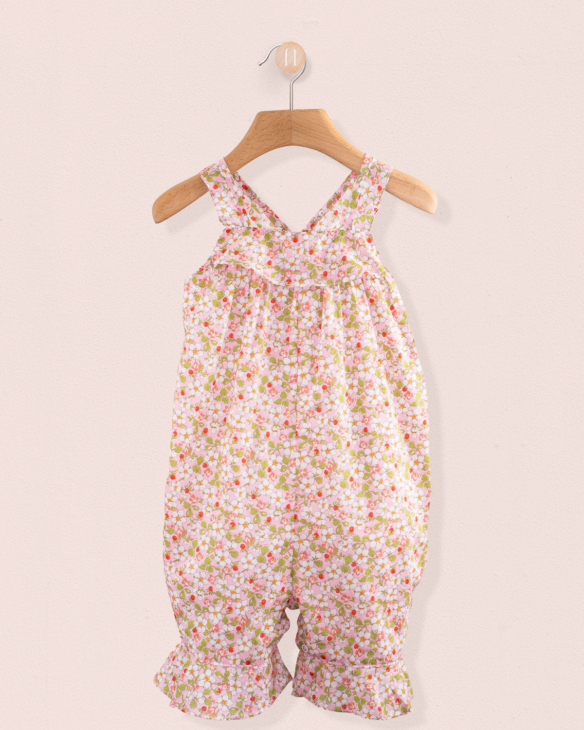 Charm Liberty Strawberry Field Pink Overall - Romper