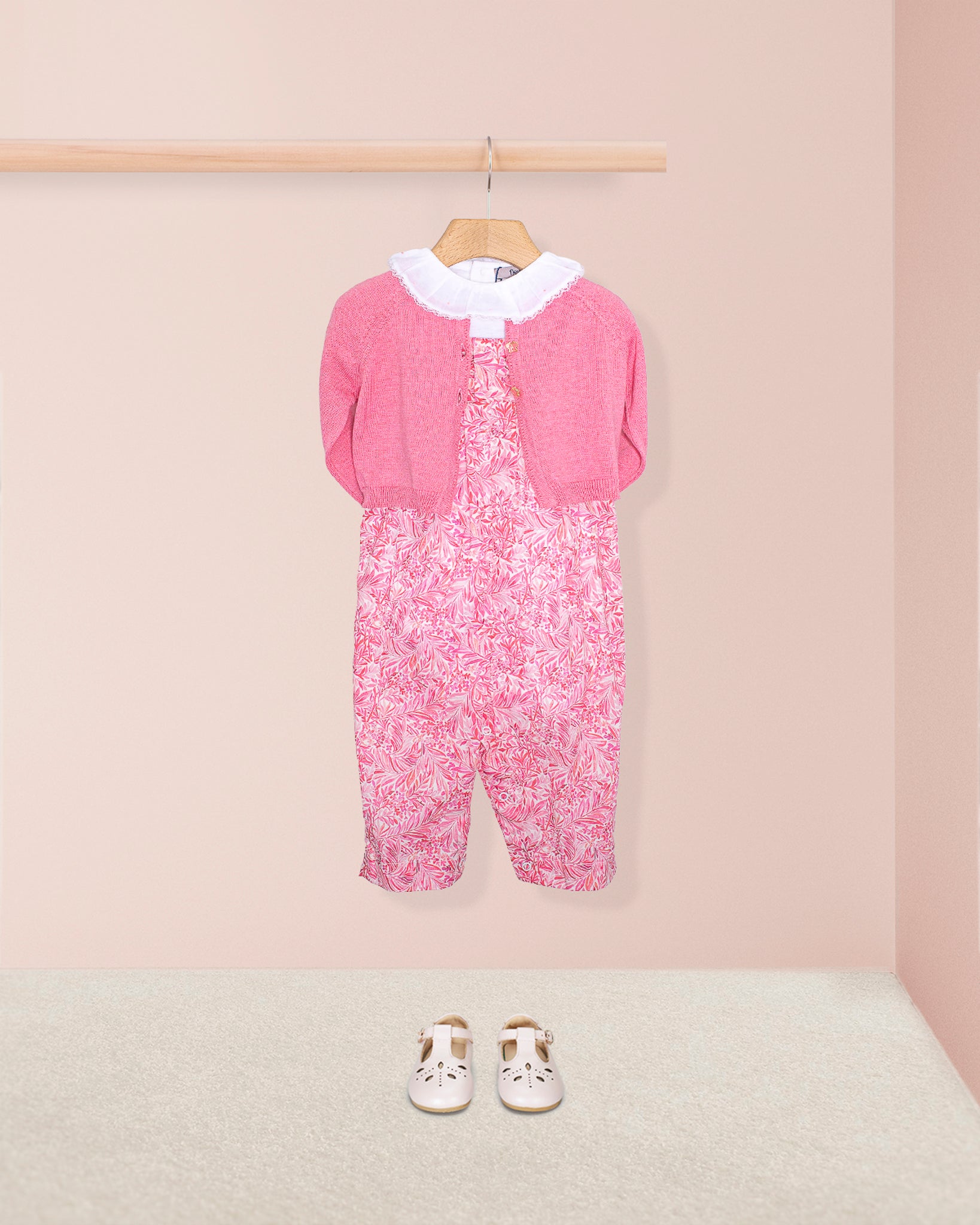 Louise Liberty Wallace Garden Pink Overall - Romper