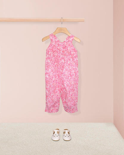 Louise Liberty Wallace Garden Pink Overall - Romper