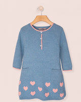 Lovey Denim Hearts Cashmere Dress