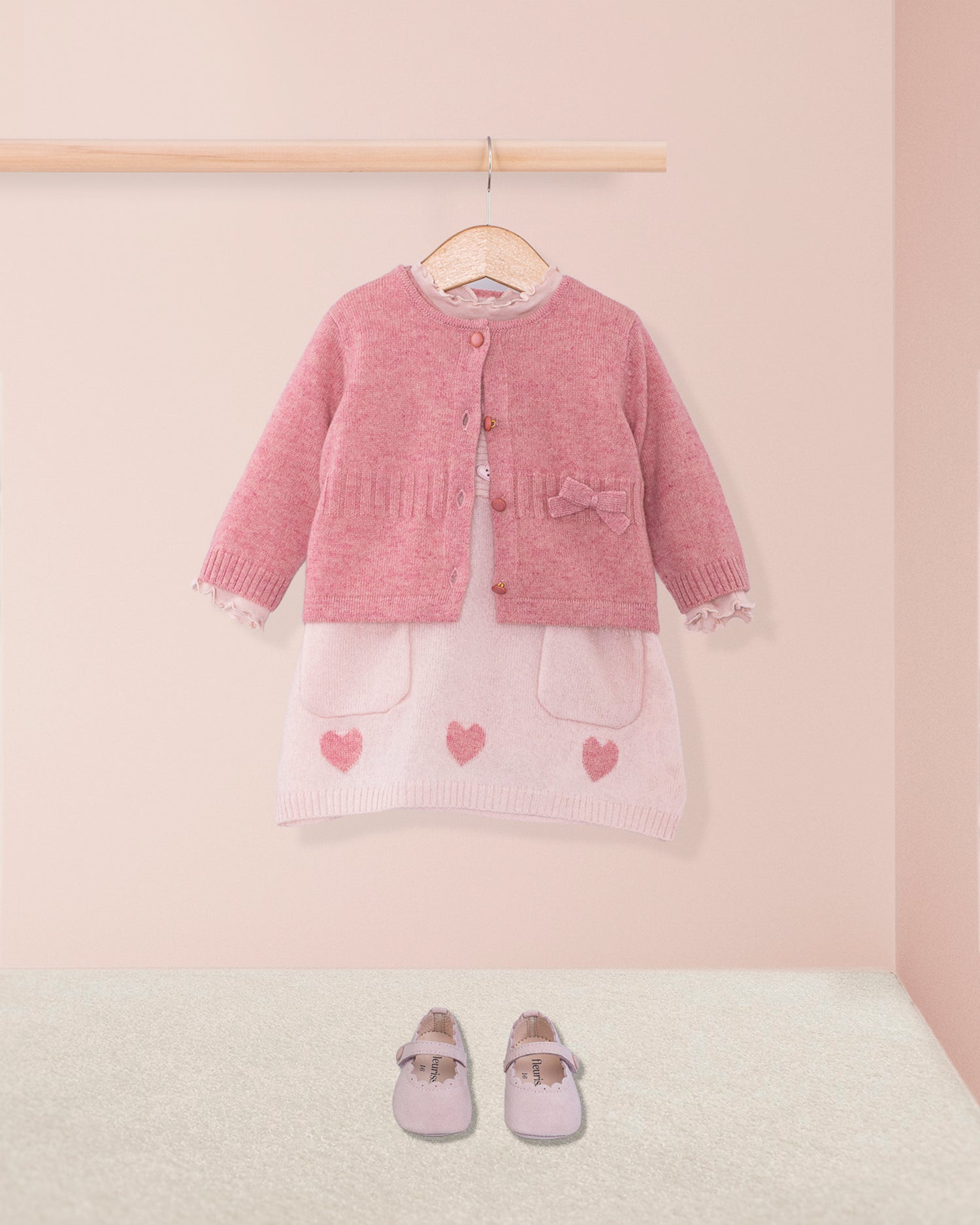 Lovey Pink Hearts Cashmere Dress
