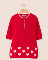 Lovey Red Hearts Cashmere Dress