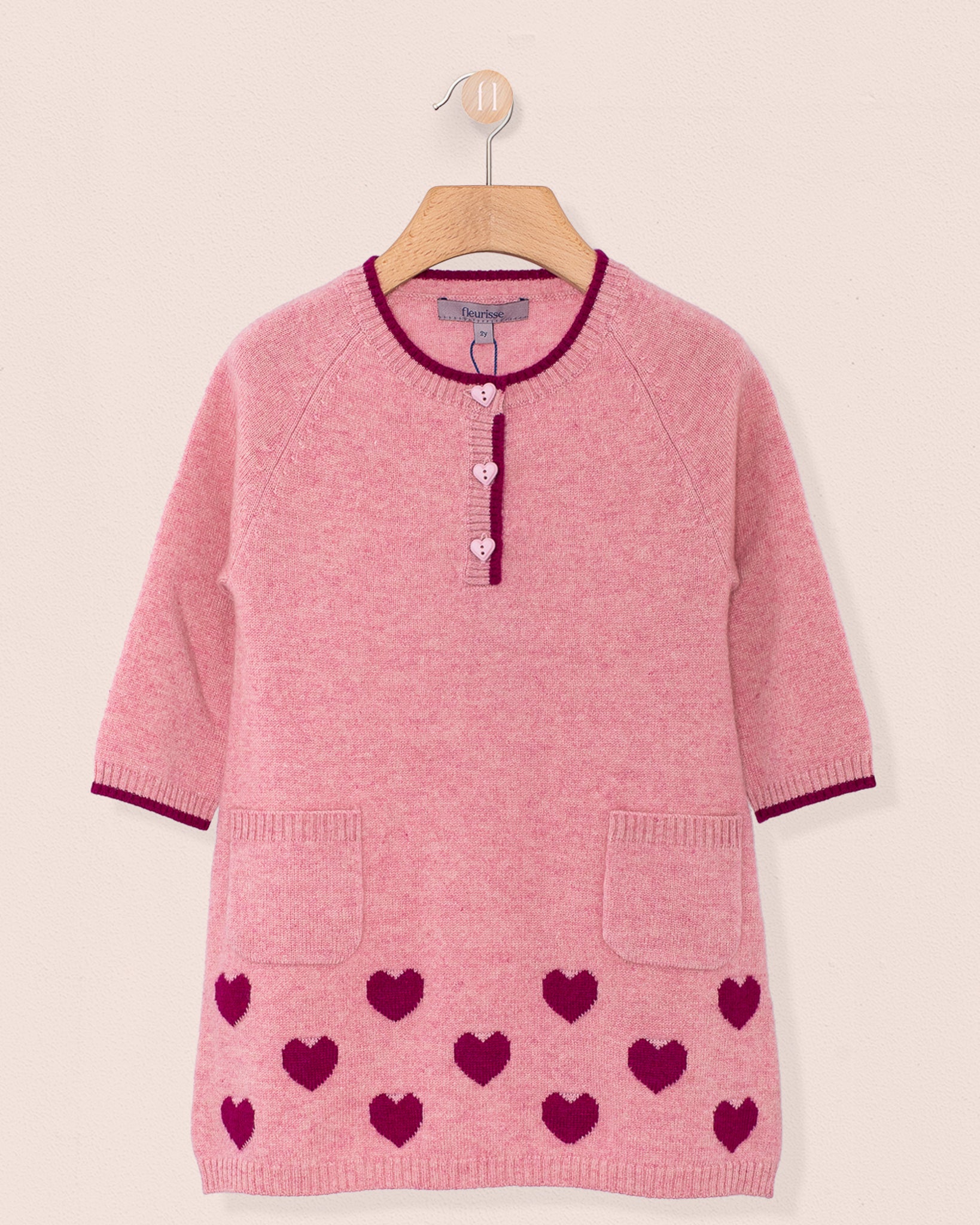 Lovey Rose Hearts Cashmere Dress - Dress