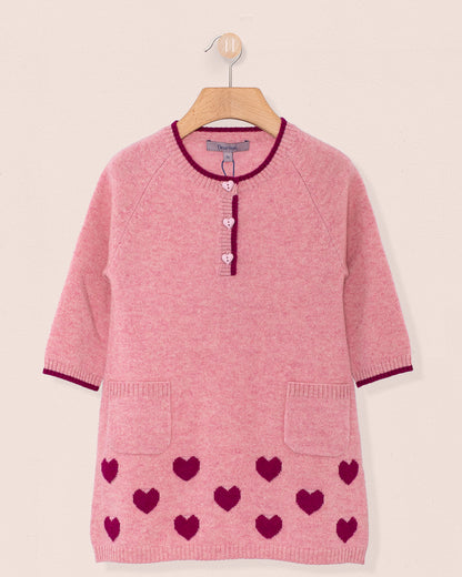 Lovey Rose Hearts Cashmere Dress - Dress