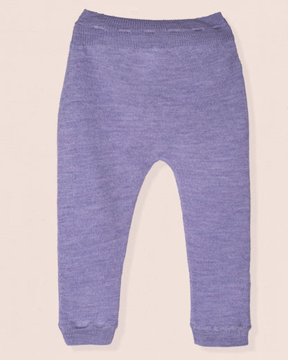 lavender baby leggings on a beige background