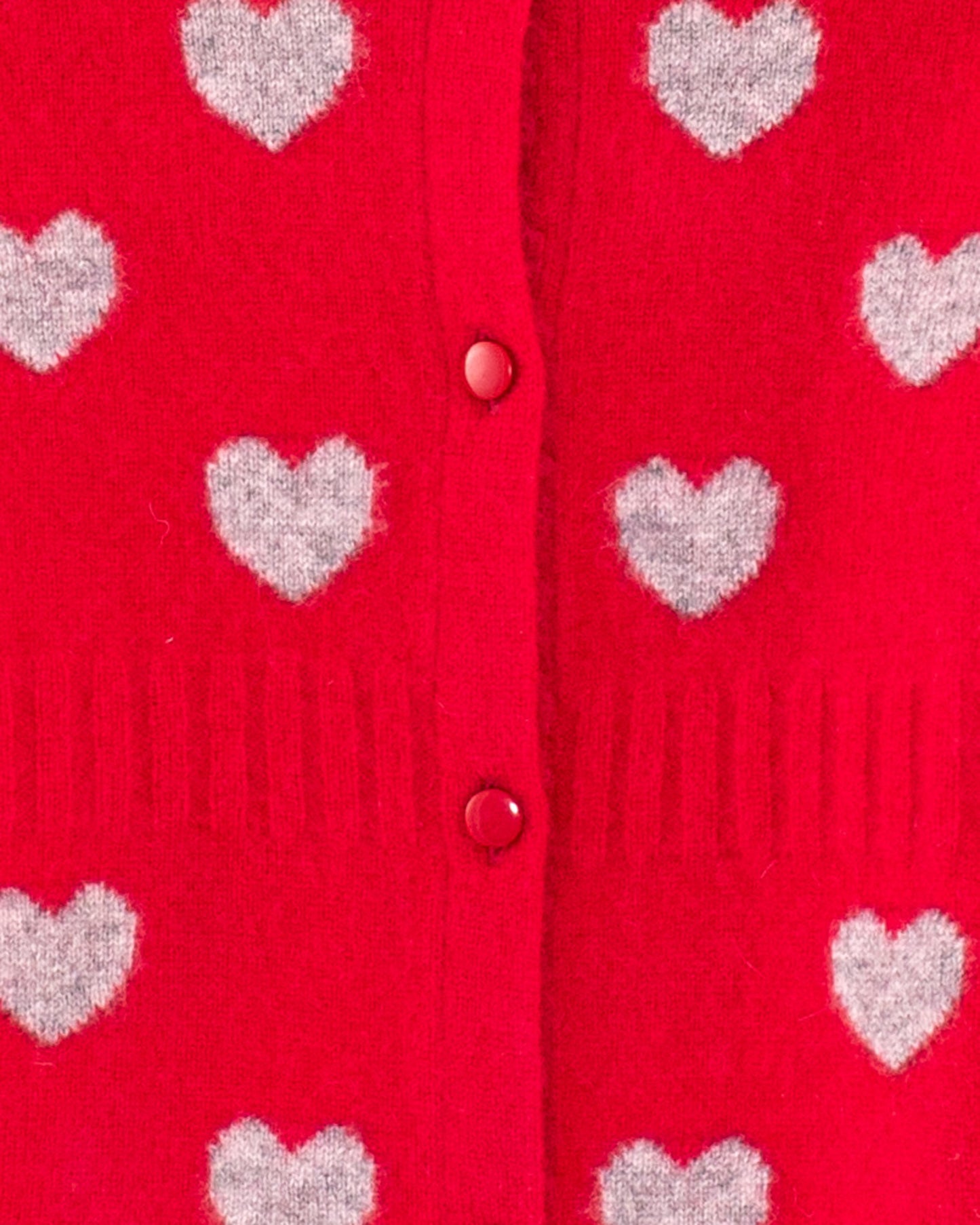 Madeleine Red Hearts Cashmere Cardigan - Cardigan
