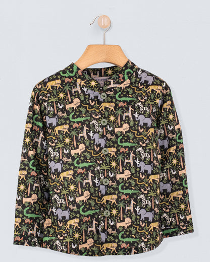 Marlon Liberty Louie's Jungle Black Tunic - Shirt