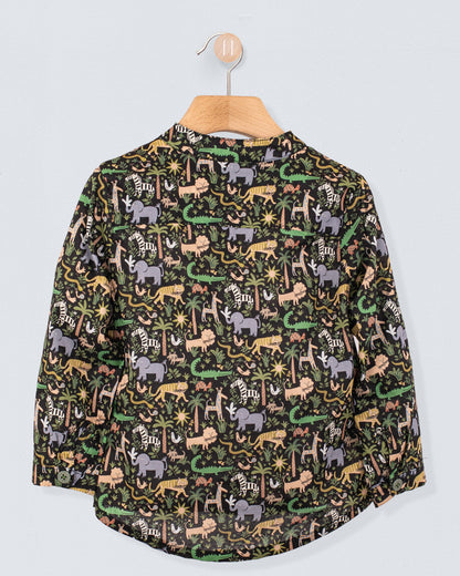 Marlon Liberty Louie's Jungle Black Tunic - Shirt