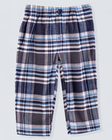 Mattia Italian Navy Plaid Flannel Pant