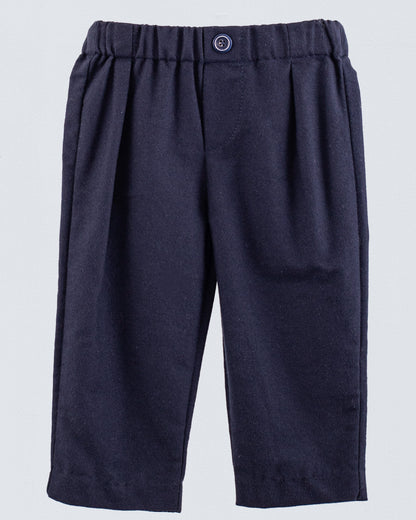 Mattia Italian Navy Flannel Pant - Pant