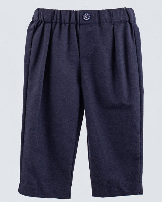Mattia Italian Navy Flannel Pant - Pant