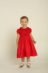Middleton Red Silk Hand Smocked Dress