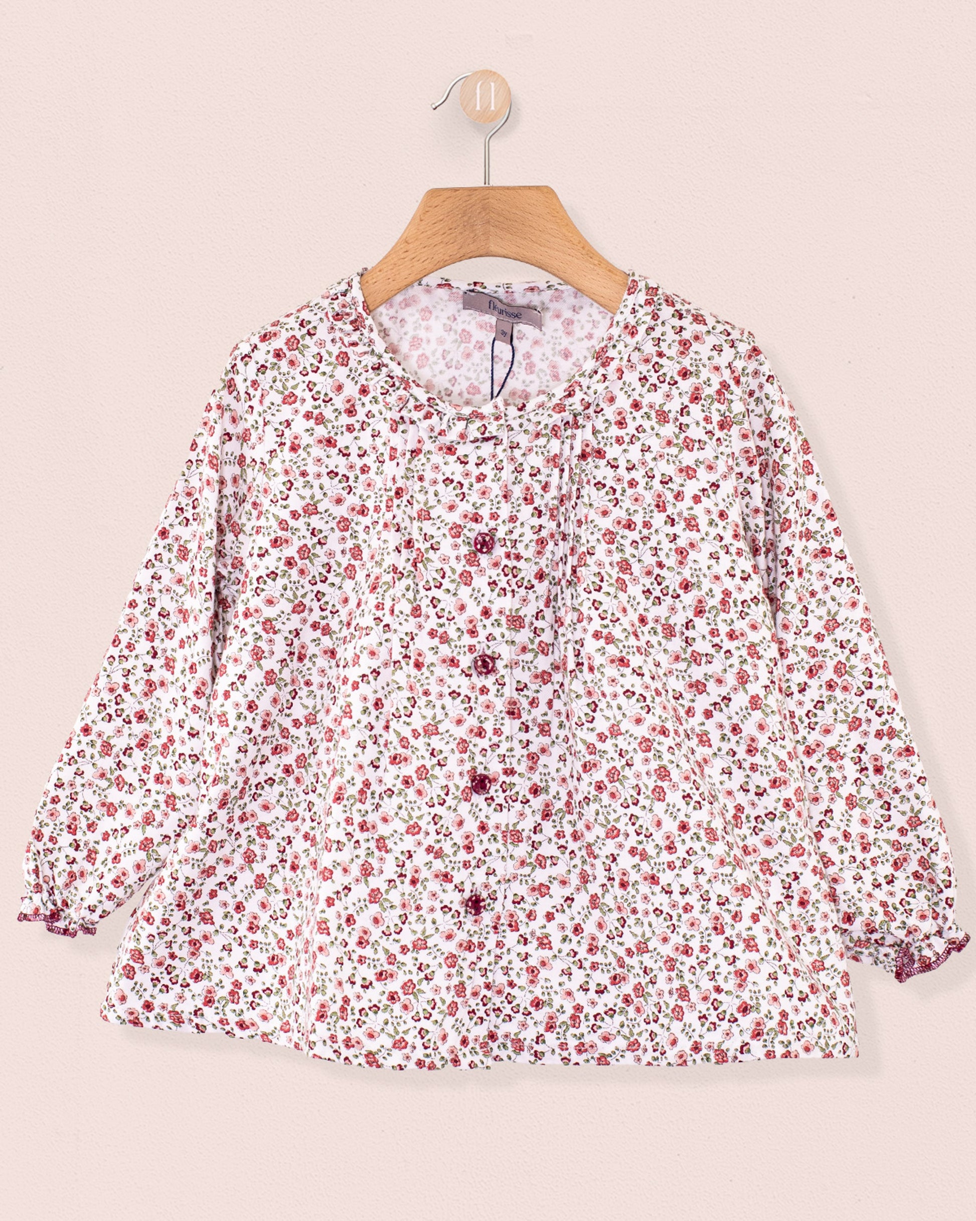 Ruffle Belina Small Burgundy Floral Tunic - Tunic