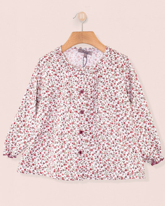 Ruffle Belina Small Burgundy Floral Tunic - Tunic