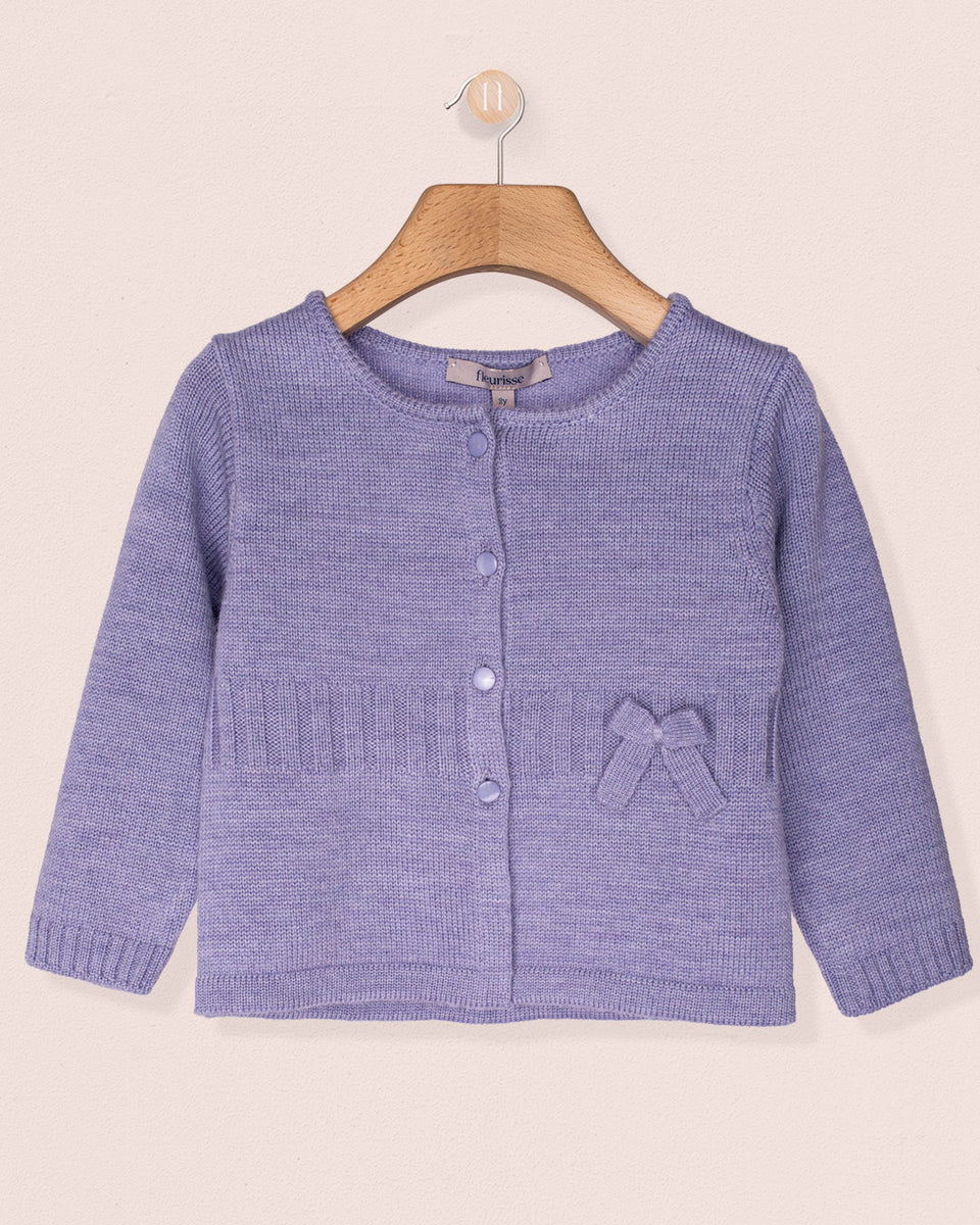 Madeleine Lavender Wool Cardigan