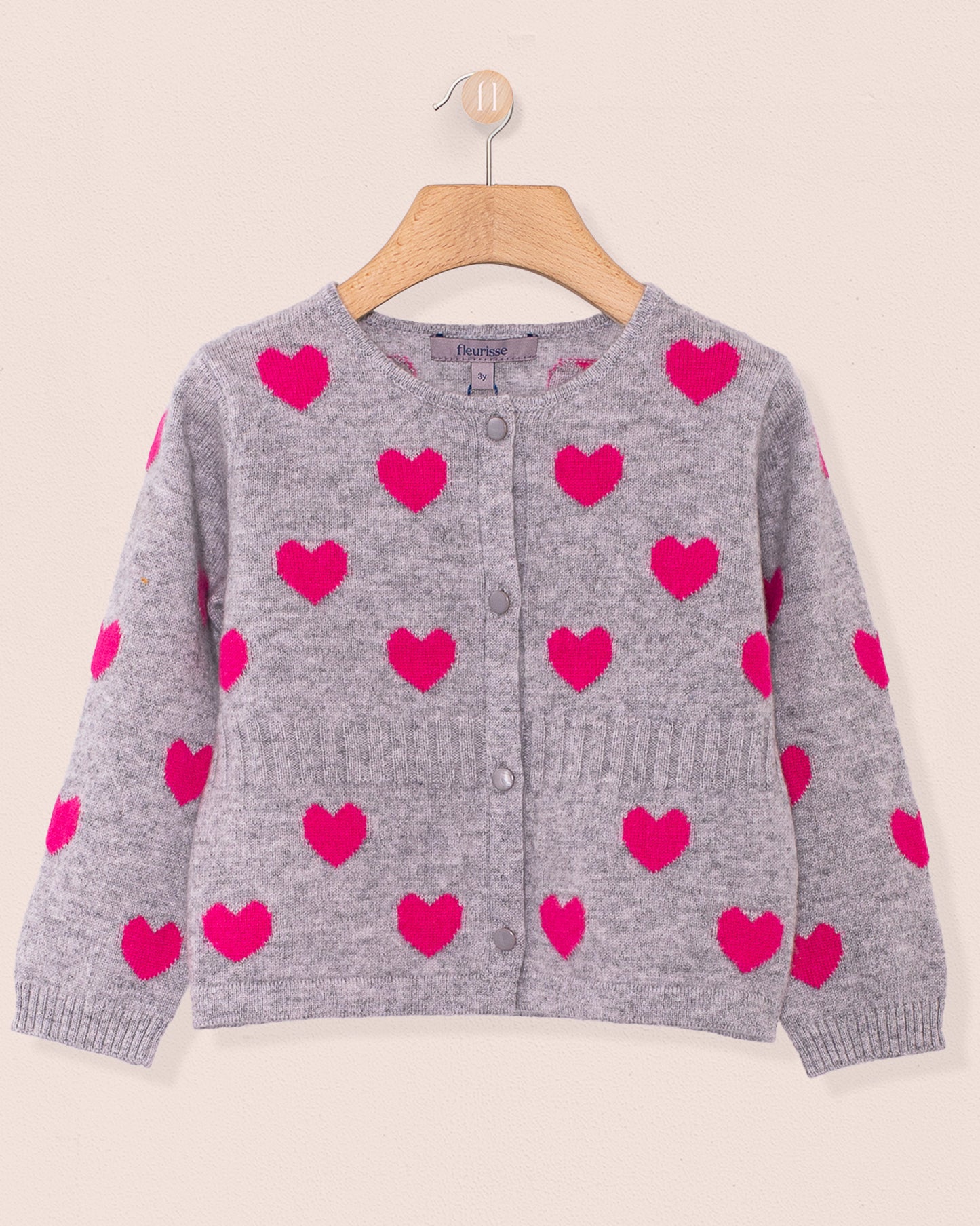 Madeleine Neon Hearts Cashmere Cardigan - Cardigan